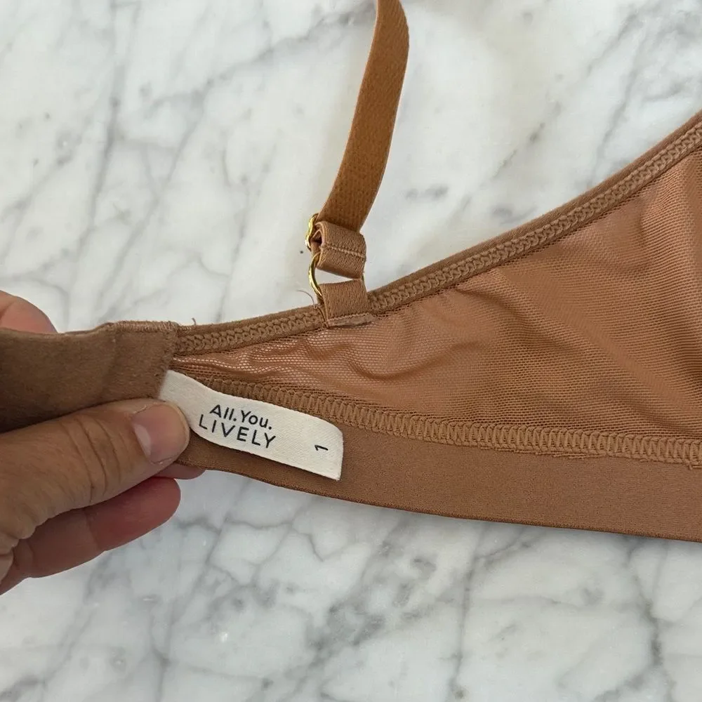 Lively Sz 1 Leopard Print Brown Bralette